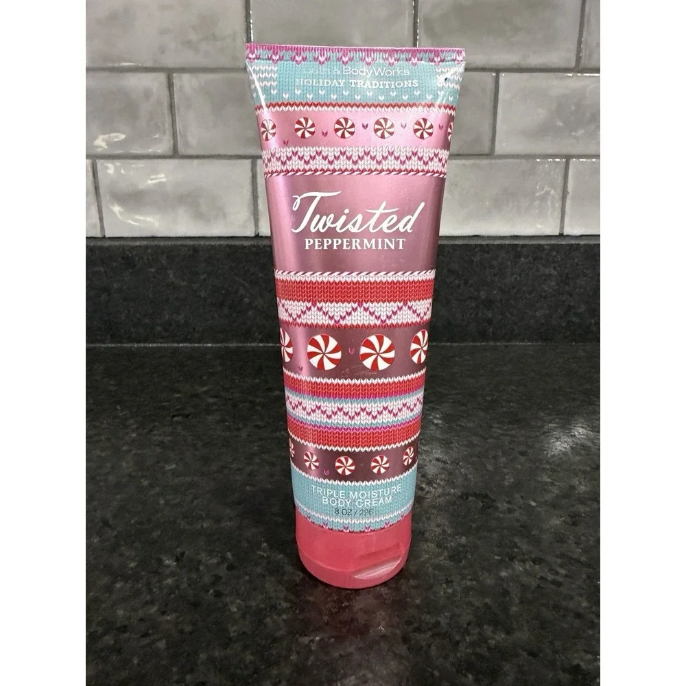 2 BRAND NEW Bath and Body Works TWISTED PEPPERMINT Body Cream‎ 8 oz